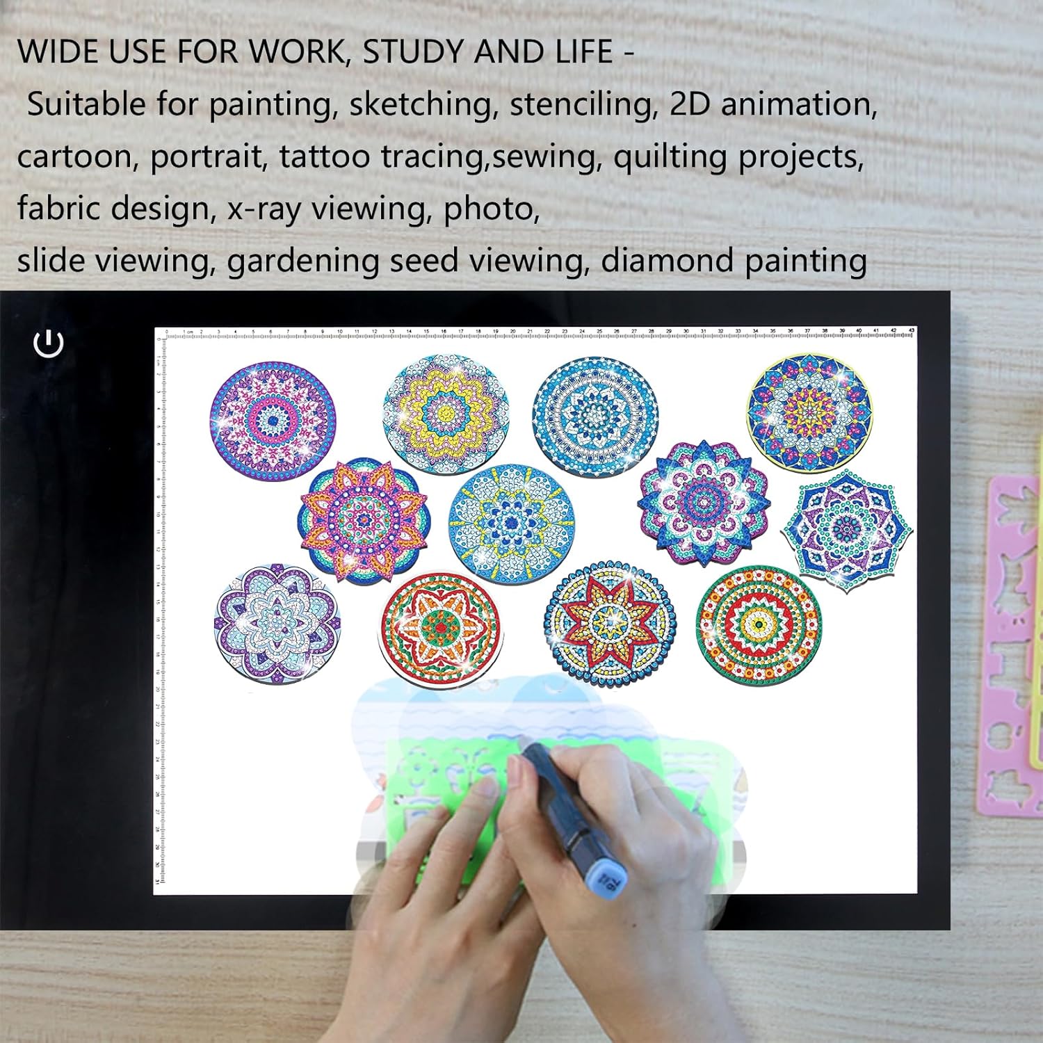 Rechargeable Light Box Tracing Pad A4,Drawing Tablet Dimmable Brightness Indoor or Outdoor for Artists,Drawing,Sketching,Animation and X-ray Viewing