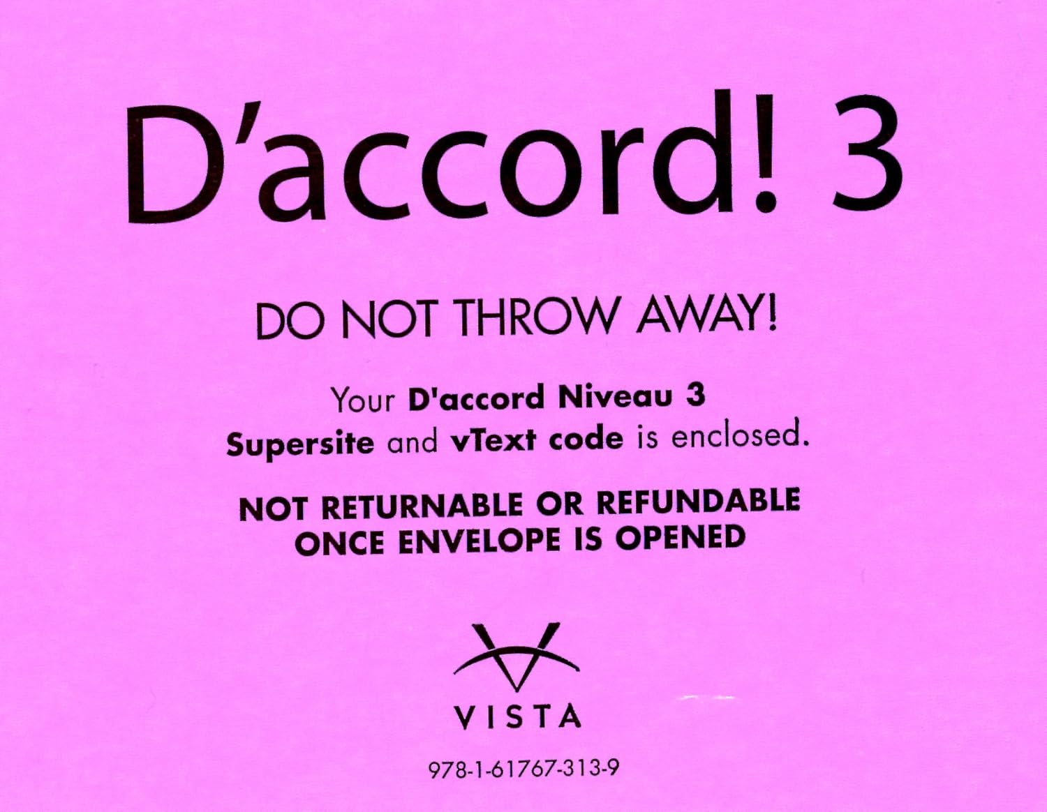 D'accord! Level 3 vText w/ Supersite Code CODE ONLY vhl 9781617673139 Books