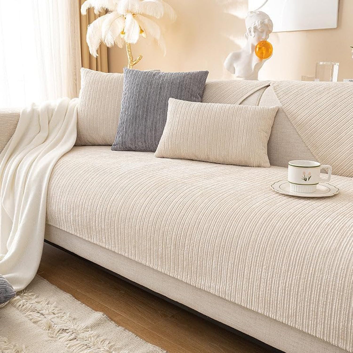 ZYHJAUP Sofa Bezug, Sofa Auflage, Couch Überwurf L Form, Sofaschoner rutschfest, Verhindert Schäden Durch Katzen Und Hunde. Ideal Für Familien Mit Kindern Und Haustieren. A,70 * 70cm Küche, Haushalt &