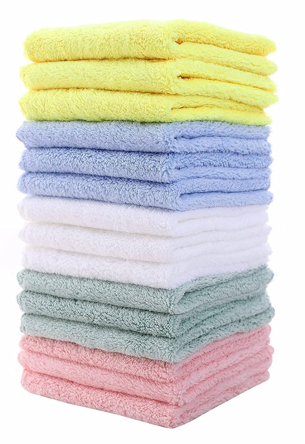 15 Pack Ultra Soft Baby Bath Washcloths, Gentle on Sensitive Skin for Face and Body, Plush, Super Absorbent Wash Clothes for Girls and Boys, 10" by 10" by Lovely Care : Baby