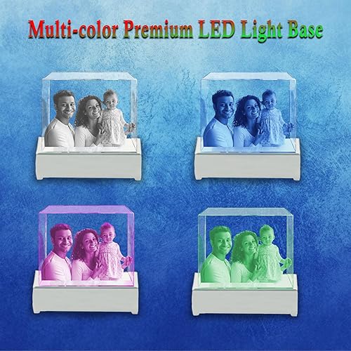 Miniatura 3 de TheCryve Foto 3D de cristal personalizada, marco de cristal grabado con láser personalizado, excelente regalo de aniversario, cumpleaños, Navidad,