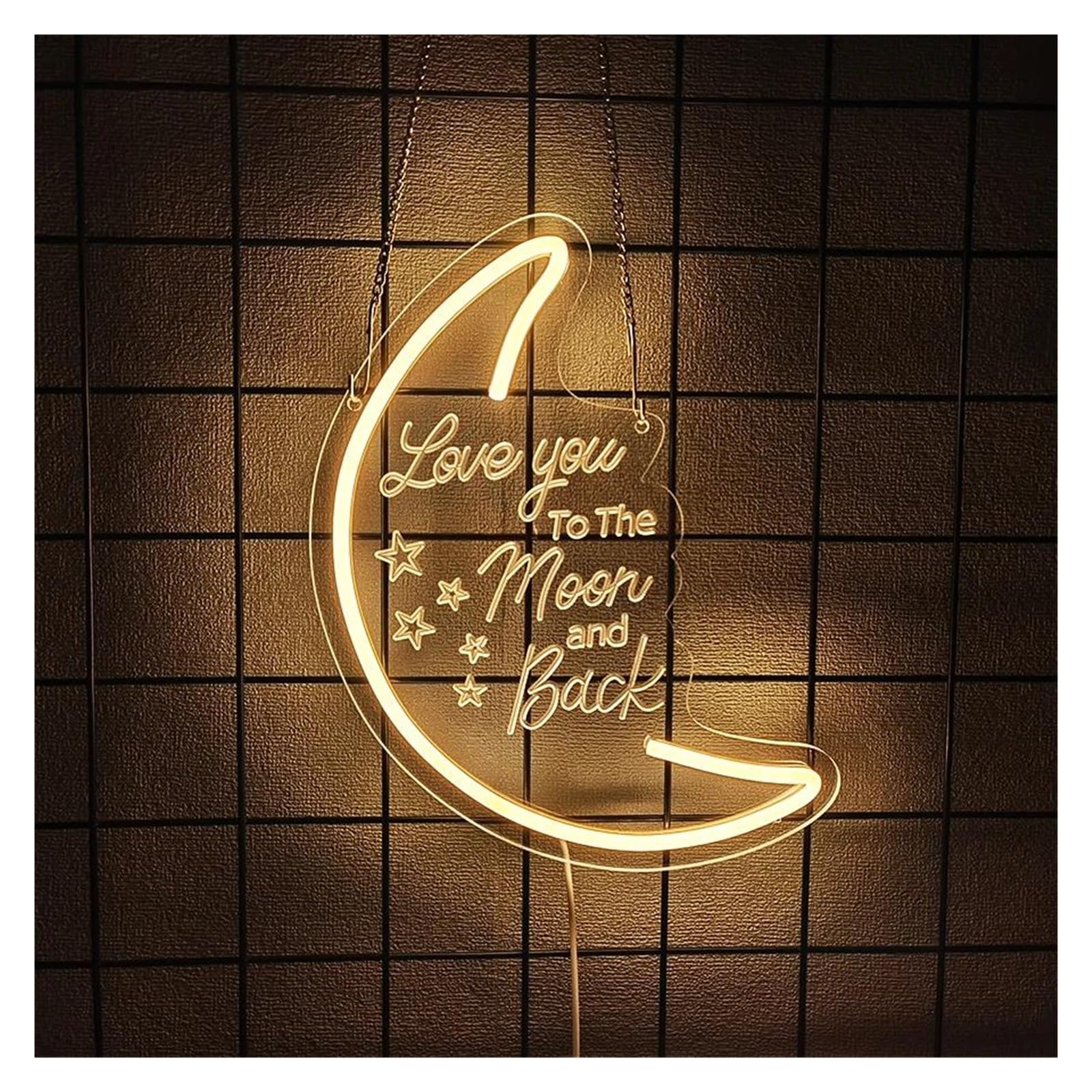 SHOUXI Sign Lamp Love You to The Moon and Back Neon Sign Light Dimmable for Valentine's Day Bedroom Wedding Party Wall Decor 20cmx31cm