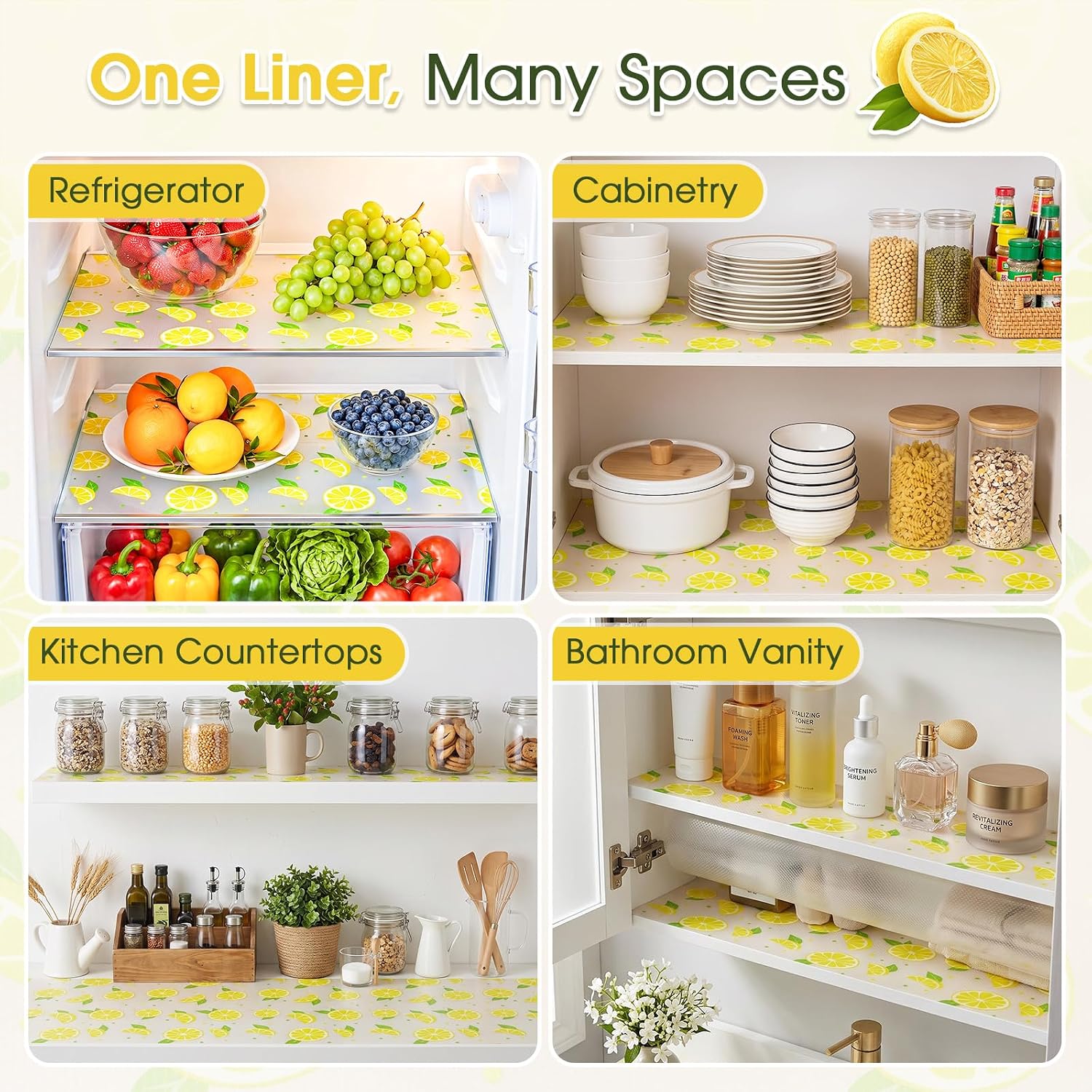 Shelf Liner for Kitchen Cabinet,Non Slip Waterproof Drawers & Refrigerator
