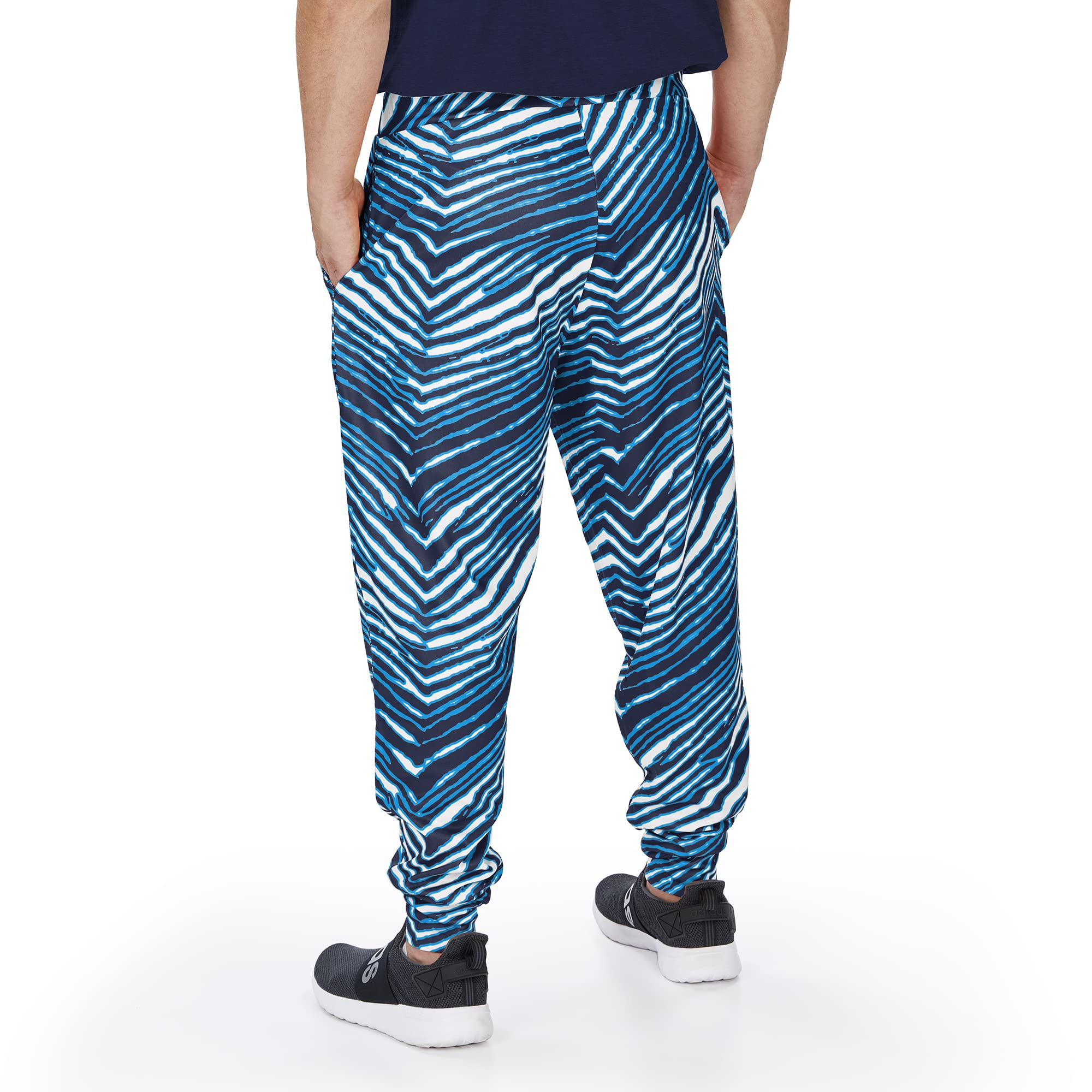 Zubaz Officially Licensed Men's NFL Team Color/White Zebra Jogger, Tennessee Titans, Size Medium