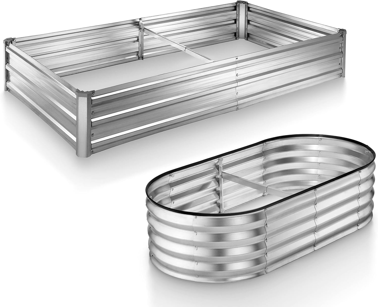 Galvanized Raised Garden Bed Outdoor Rectangle & Oval