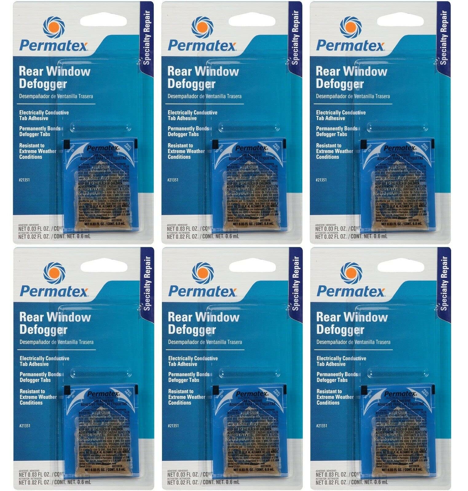 Newparts Set of 6 Rear Window Defogger Electrically Conductive Tab Adhesive