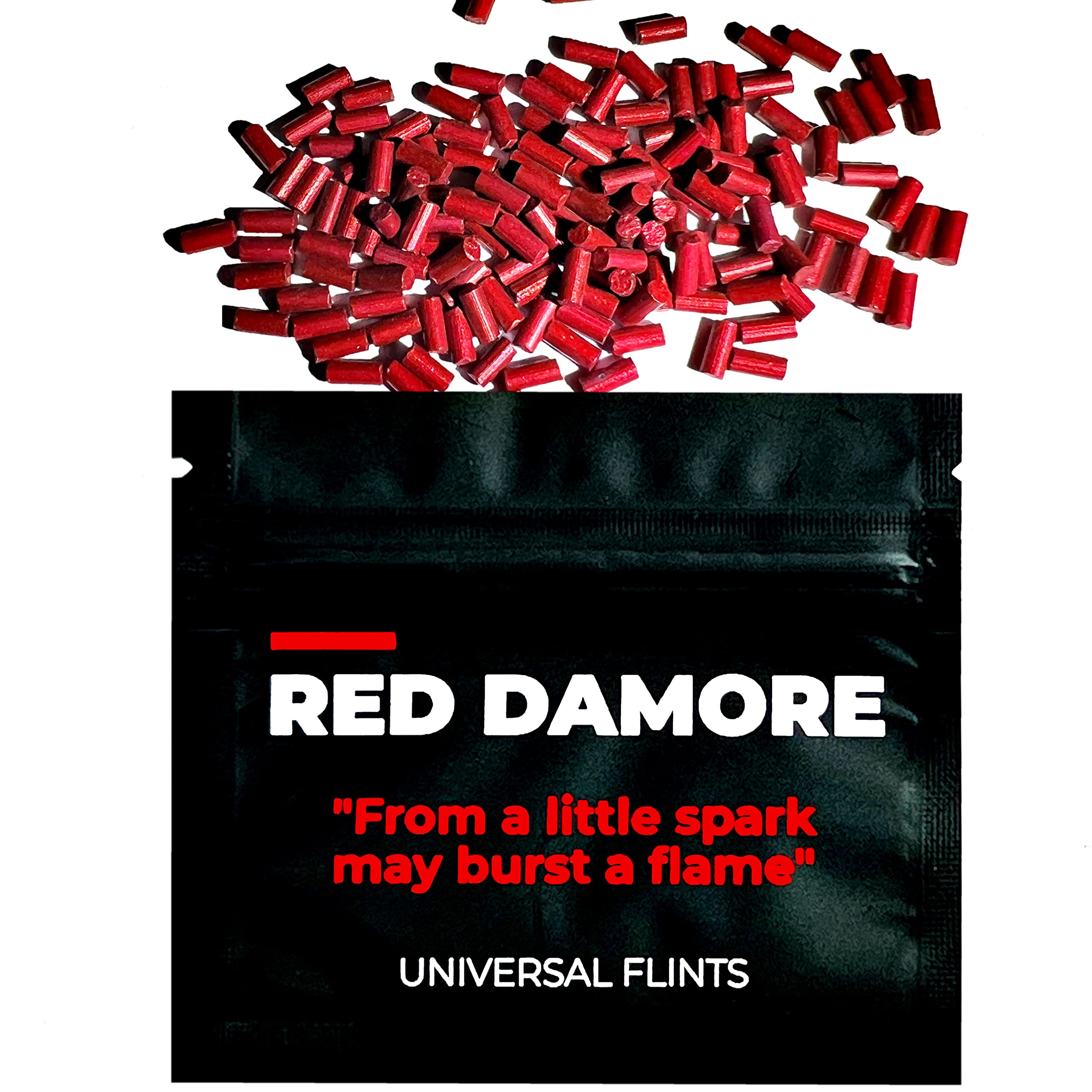RED DAMORE Lighter Flints 50 x Universal Lighter Flints - Red