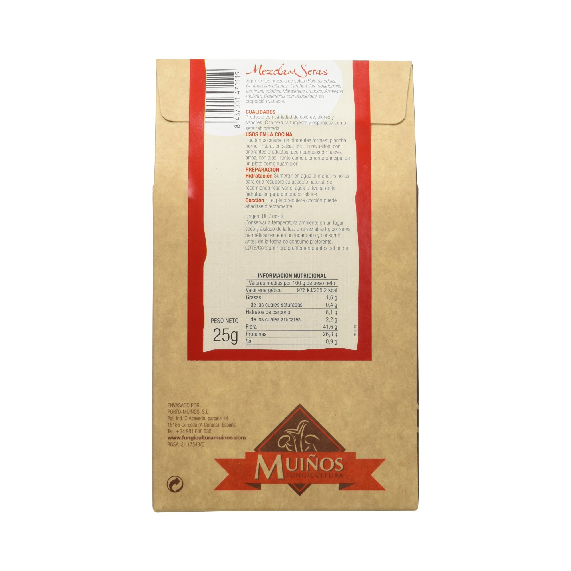 Porto Muíños - Mezclas de Setas Silvestres Deshidratadas - 25 g