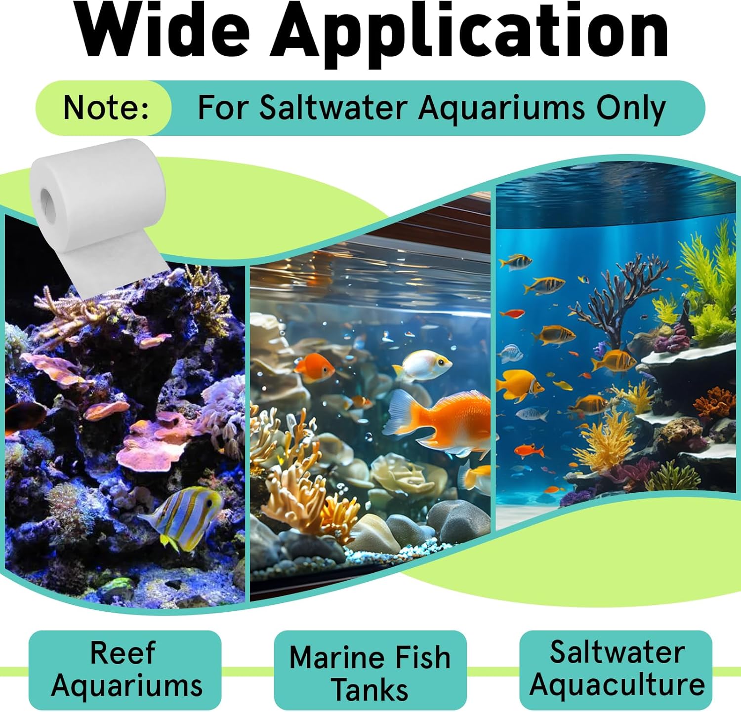 2Pcs 92' 4.45" High Replacement Fleece Roll Compatible with Red Reef 500, High-Efficiency Filtration, Perfect for Reef Aquariums, Effortless to Install & Use