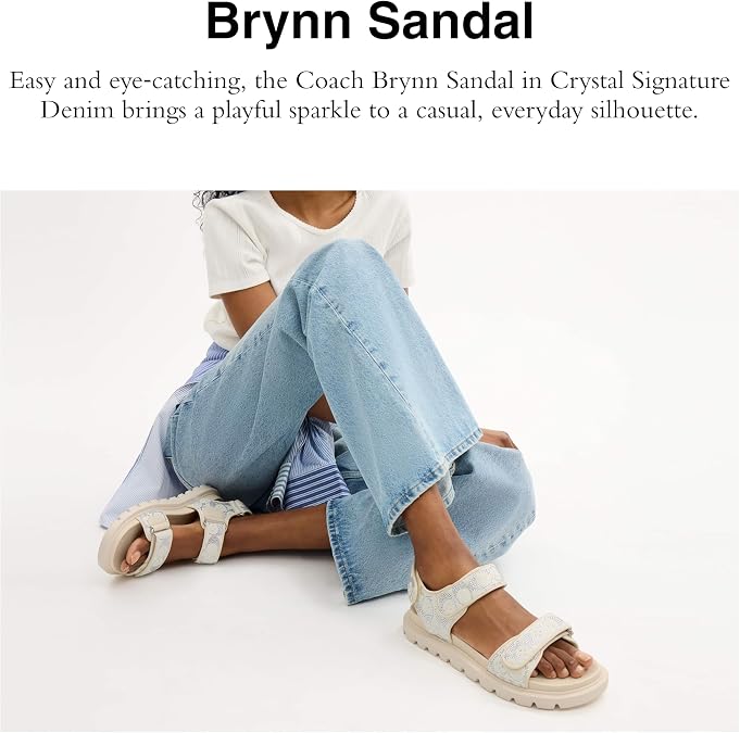 Coach Women’s Brynn Crystal Signature Denim Sandal