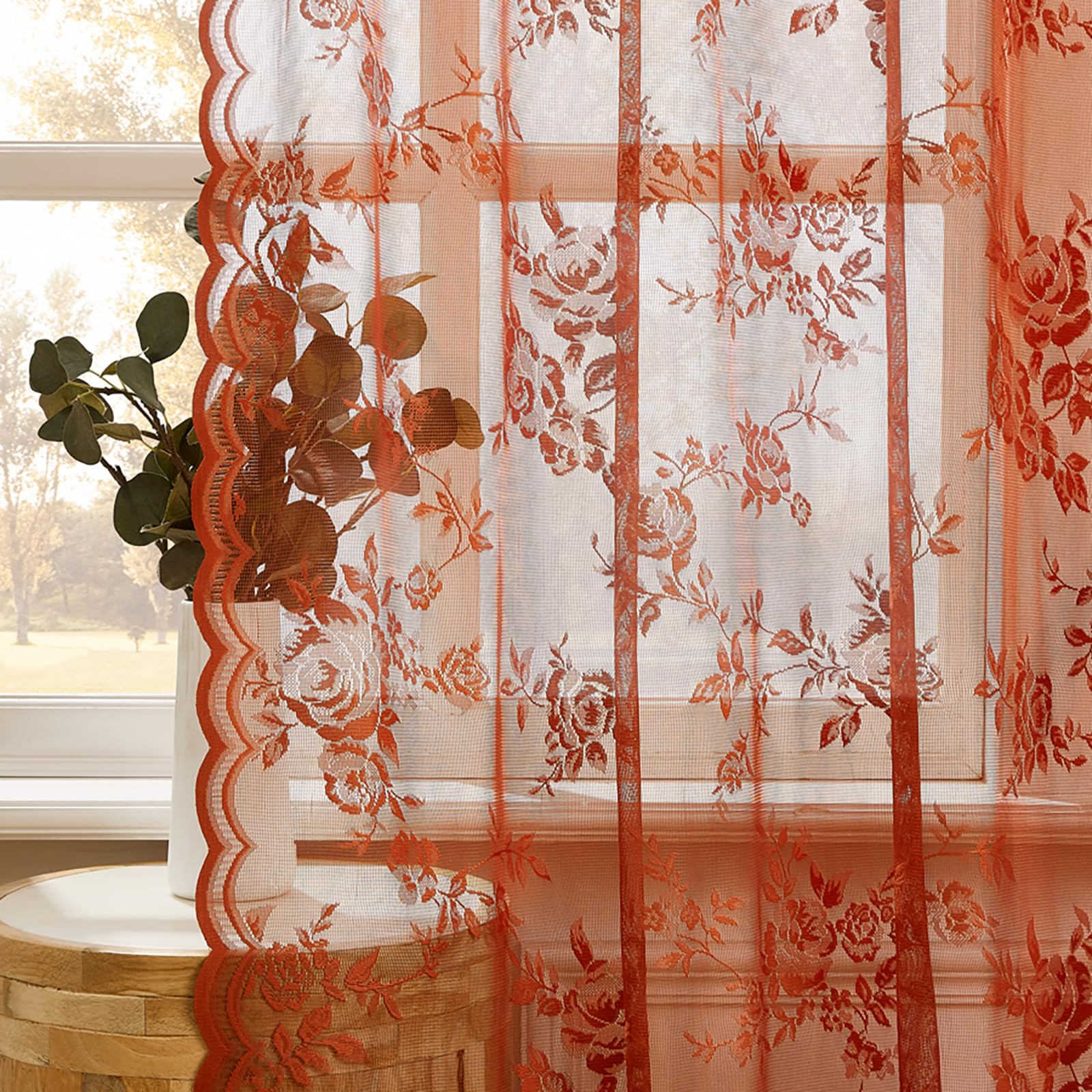 Tende per soggiorno e sala da pranzo, 2 pannelli con tasca per asta, in lino semitrasparente, filtraggio della luce, per camera da letto, 132 cm x 248 cm, caffè