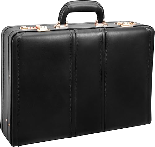 Miniatura 5 de McKlein COUGHLIN, Maletín de negocios expandible de cuero de 4.5 pulgadas, para computadora y tableta, Maletín para computadora portátil para