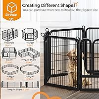 Vista 4 de Topeakmart Unleashed - Cerca portátil para mascotas de 24 pulgadas, 8 paneles, para perros pequeños, medianos y grandes, para uso en interiores