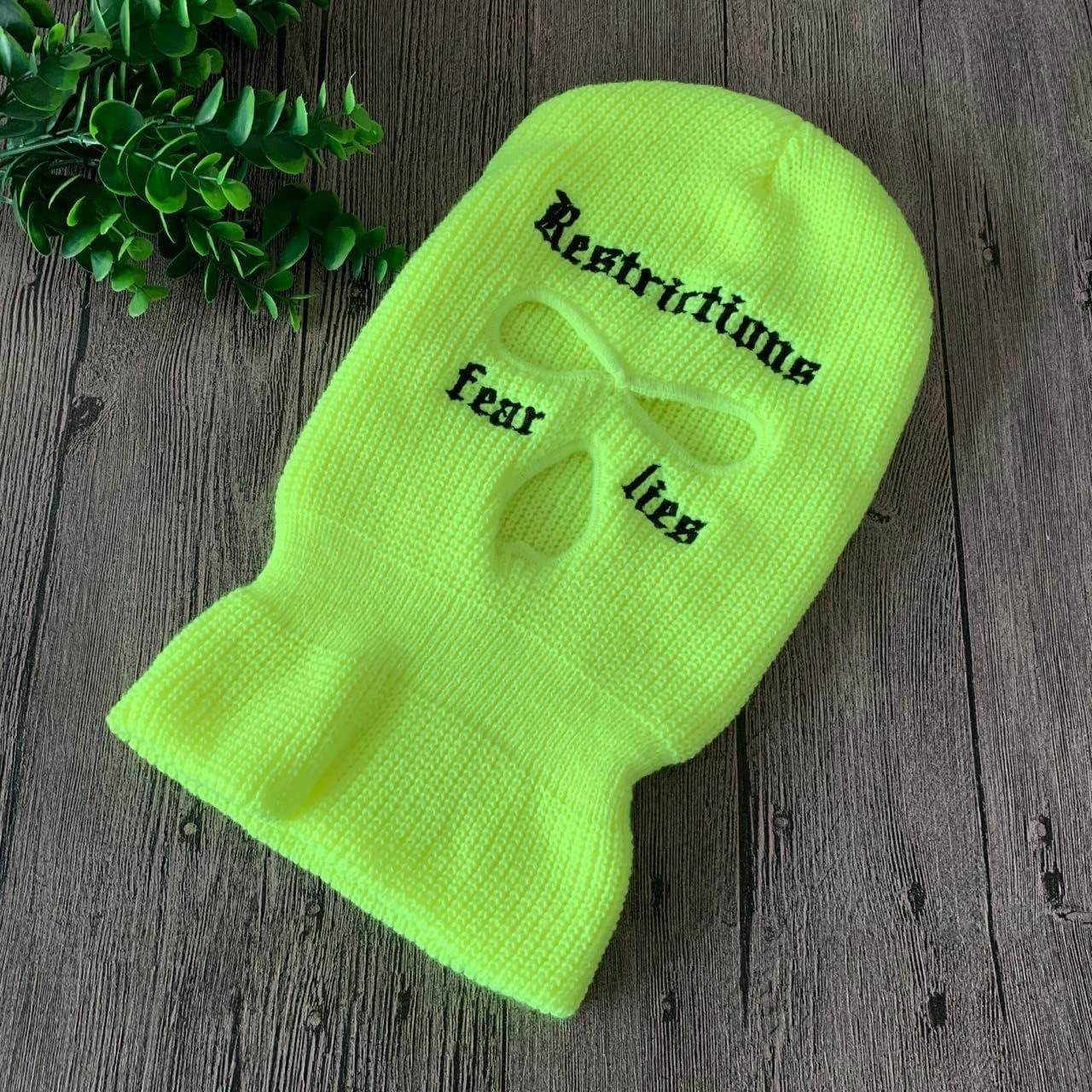 Custom Text Name Logo Embroidery 3 Holes Full Face Cover Ski Mask Winter Outdoor Sports Knitted Balaclava for Men Women