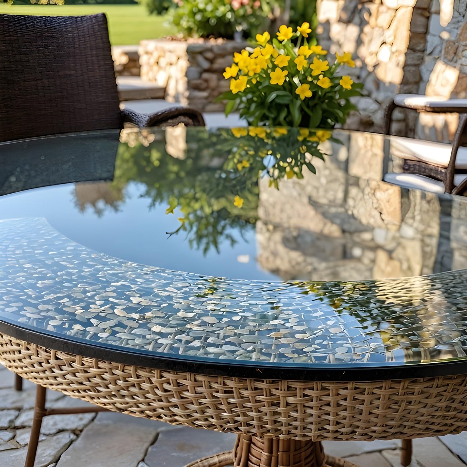 XOBRJQZ Round Glass Table Top, 8mm Thick Tempered Clear Pencil Edge Polish, for Dining Table, Coffee Table, Office Table, Side Table(650mm(26In))