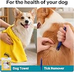 Pawise Pet Grooming Kit 7-in-1 Dog & Cat Bathing Set with Washer, Foot Washer, Soft Brush, Finger Brush, Tick Remover & Towel - Professional Pet Cleaning Supplies