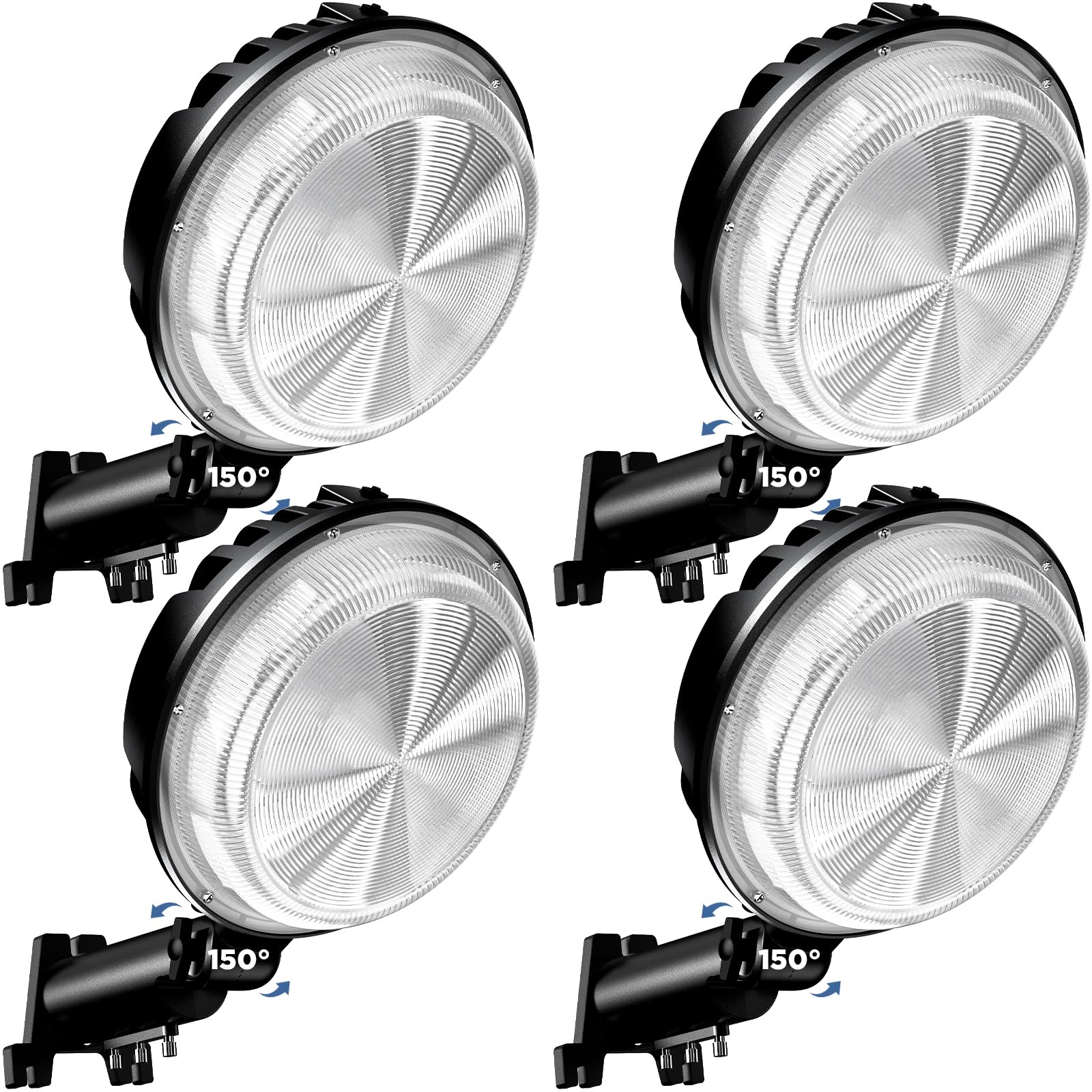 Lampa LED do stodoły, 150 W, 20000 lm, oświetlenie zewnętrzne od zmierzchu do świtu, z regulowanym kątem, fotokomórka, światło dzienne 6500 K, IP66, wodoodporne zewnętrzne światła uliczne na