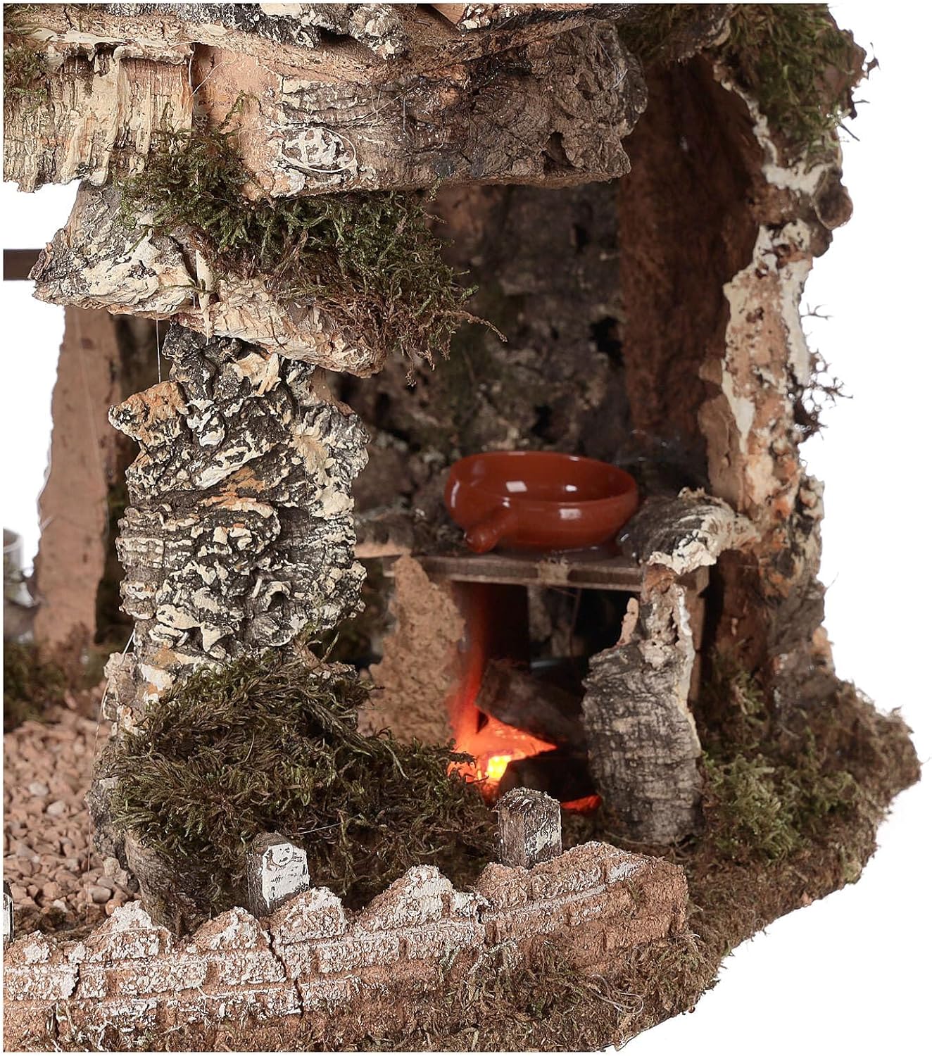 Holyart Nativity Setting, Grotto with fire and Amphora 40x58x38cm