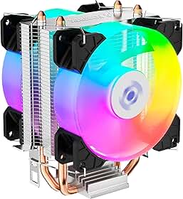 Fortrek Cooler para Processador AC13 135W TDP com Iluminação Rainbow, Compatível com Intel LGA 775/115x/1200/1700/1851 e AMD AM2/AM3/AM4/AM5/FM1/FM2