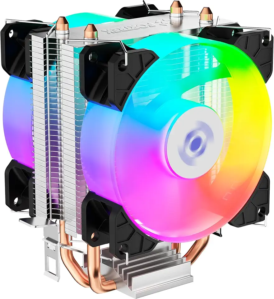 Fortrek Cooler para Processador AC13 135W TDP com Iluminação Rainbow, Compatível com Intel LGA 775/115x/1200/1700/1851 e AMD AM2/AM3/AM4/AM5/FM1/FM2