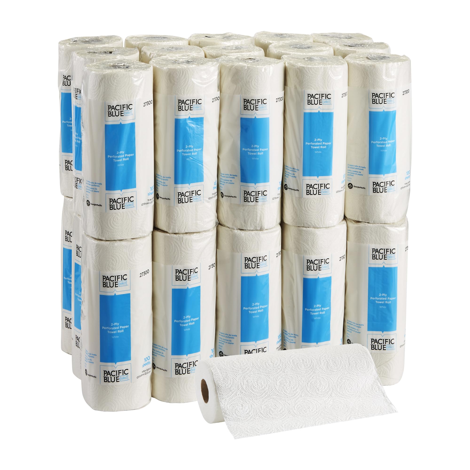 Georgia-Pacific Pacific Blue Select 2-Ply Perforated Roll Paper Towels (Previously Branded Preference) by GP PRO (), White, 27300, 100 Sheets Per Roll, 30 Rolls Per Case