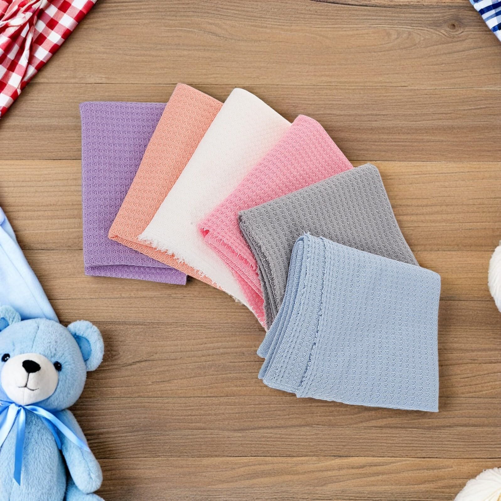 Toddmomy 6 Piezas Mantas Envolventes Elásticas para Niña Colores Sólidos Neutros para Fotografía Recién Nacido Accesorios para Sesión Fotos Niña Suaves y Transpirables para Recién