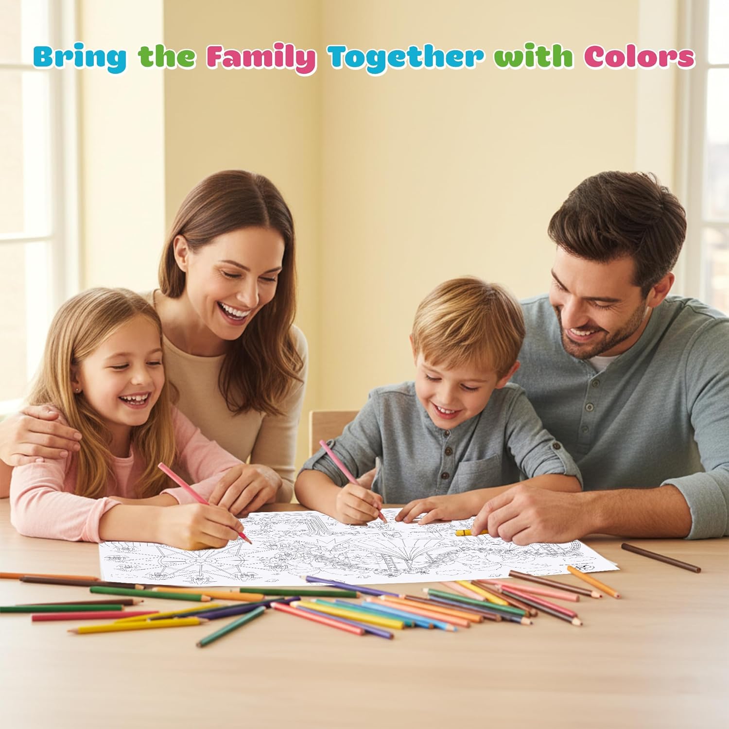 THE TINY GENIUS COMPANY Color Poster for Kids & Adults | Carnival Party Theme | 60 x 90 cm Foldable Banner | Educational Colouring Activity for Creativity & Learning | Ages 3+