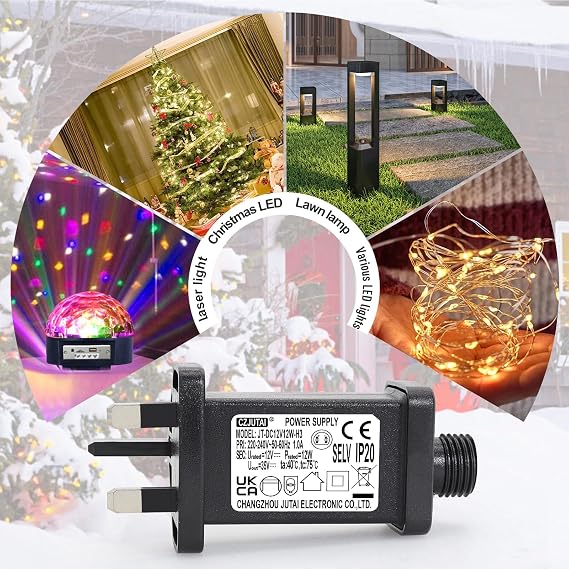 CubePlug 12V 12W String Lights Indoor-Outdoor Power Adapter for CZJUTAI JT-DC 12V 12W /9W /7.2W /6W /4.5W /3.6W-IP44 Christmas Lighting [U3T2]