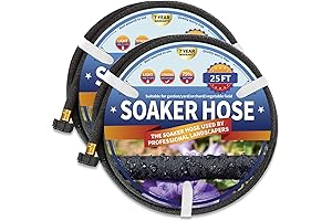 2-Pack 25FT Premium Round Soaker Hose