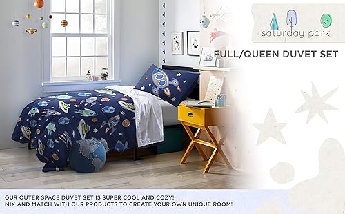 Miniatura 2 de Saturday Park Bluey and Bingo Rainbow Clouds - Juego de funda de edredón y funda de almohada, 2 piezas, 100% algodón orgánico, certificado GOTS y