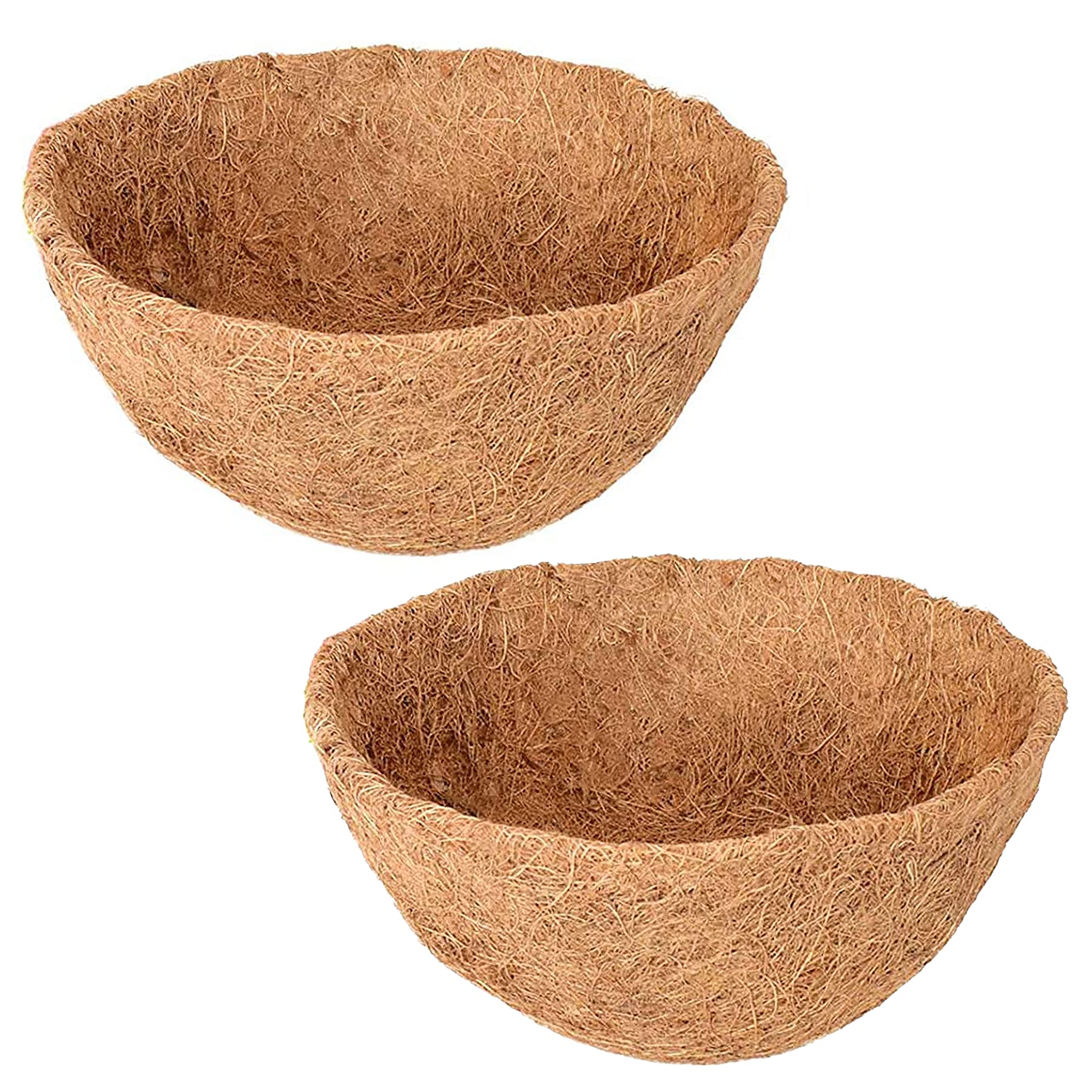 ADEPTNA Premium 2 PACK Coconut Shell Hanging Basket Flower Pot COCO fiber for Plant Storage - Made of 100% Natural Fiber of Coconuts – Each Size 35cm x 35cm x 17cm