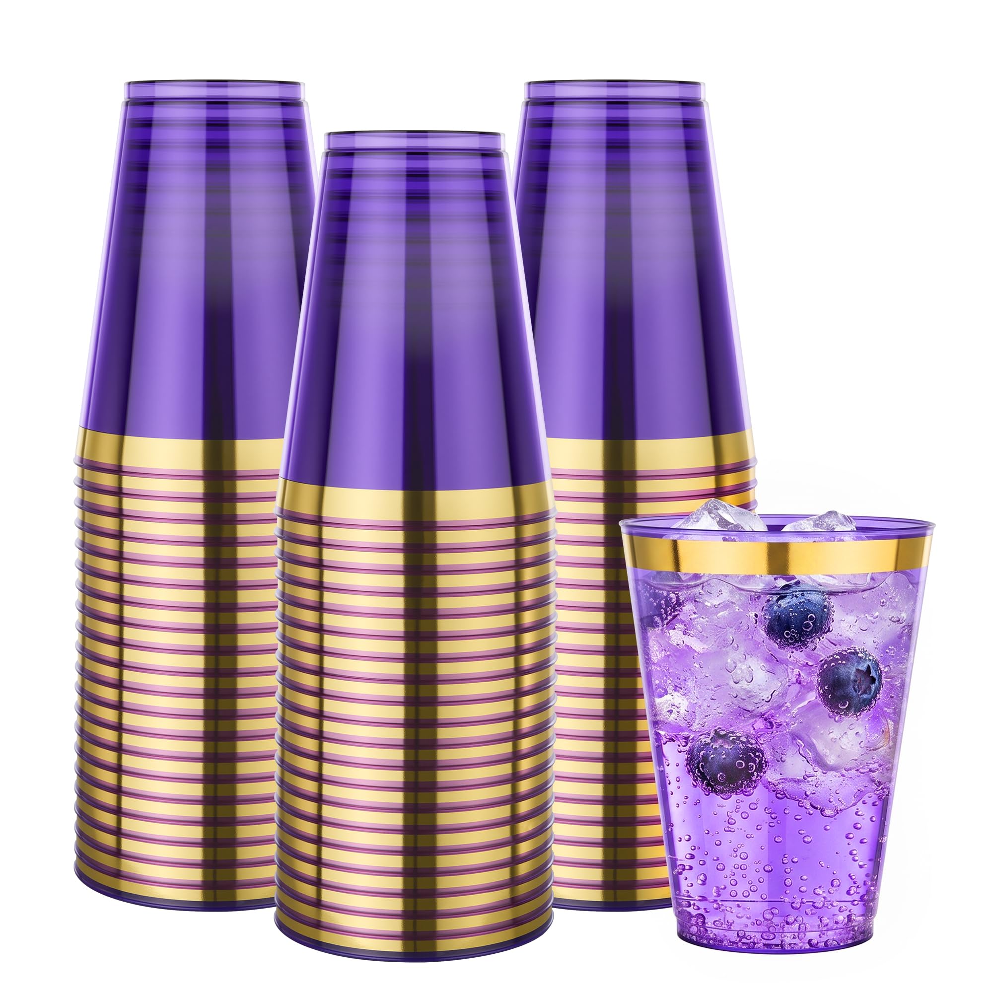 Goodluck 100PCS 9oz Gold Plastic Cups for Party, Disposable Gold Rim Cups — Amazon image 13