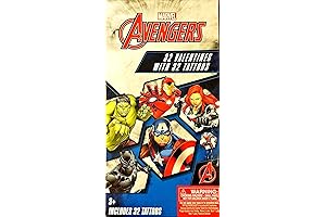 Marvel Avengers Valentine's Day Cards with Tattoos for Kids' Classroom Exchange