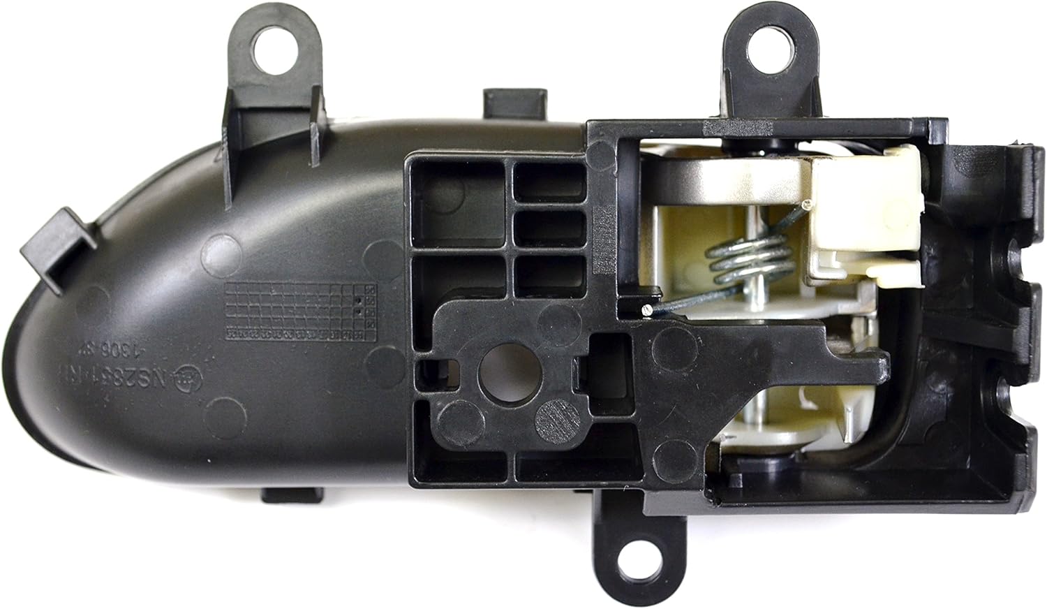 PT Auto Warehouse NI-2851SA-RH - Interior Inside Door Handle, Black with Silver Lever - Right Passenger Side, Replaces 80670AL510
