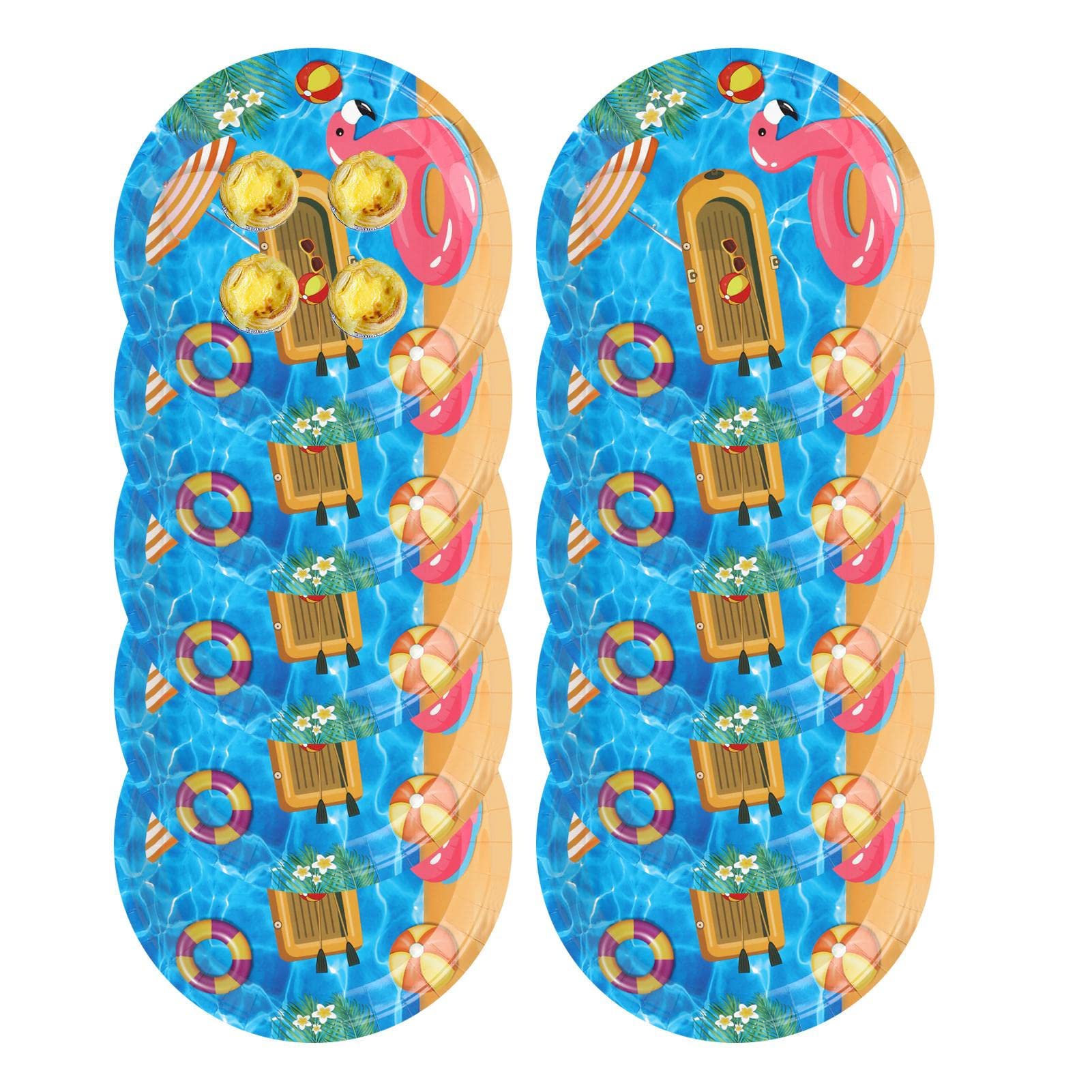 Beach Party Dinnerware, Summer Party Plates - Hawaiian Beach Party Paper Napkins and Cups Pool Party Plates for