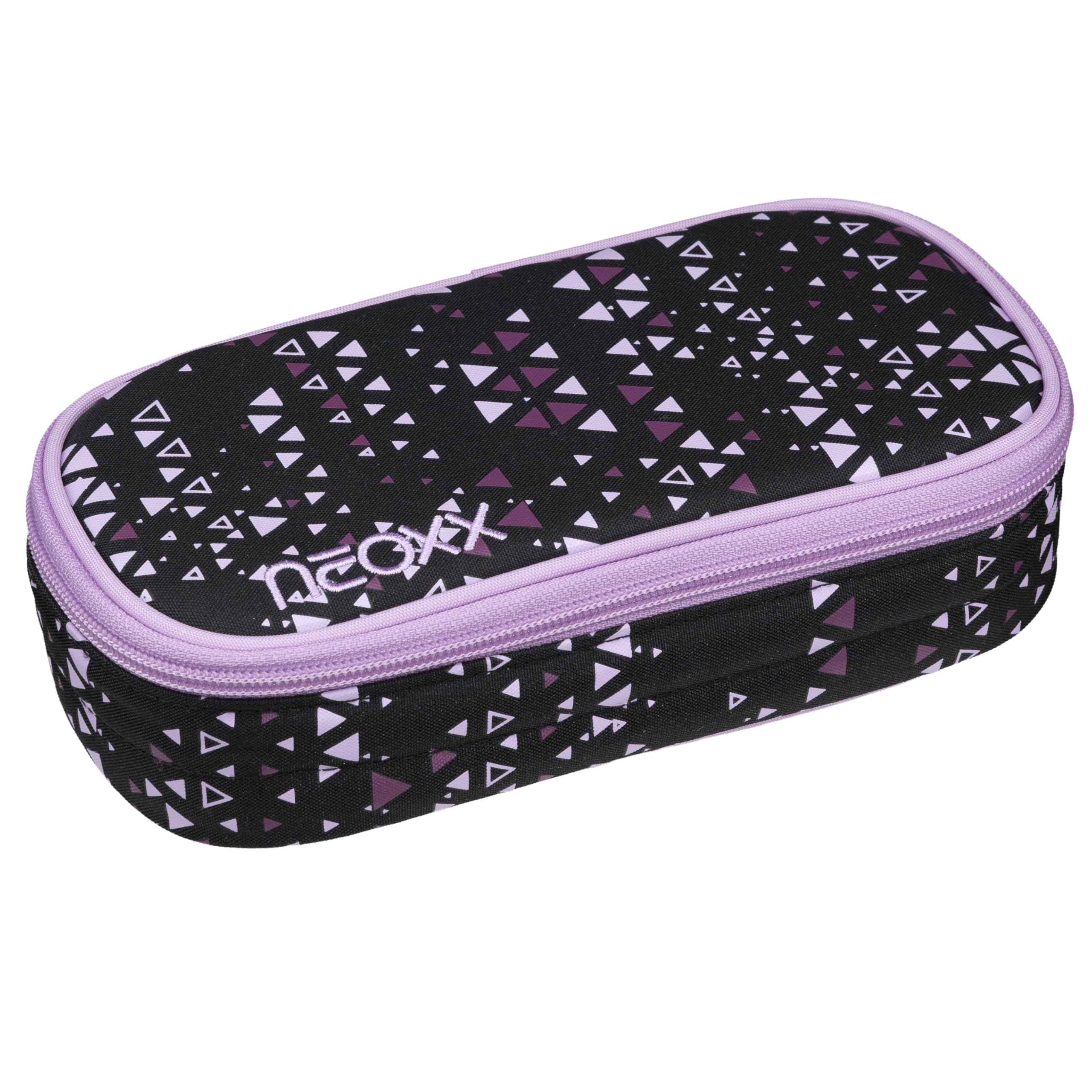 neoxx - Jump Pencil Case Purple Crush - Recycled PET Bottles, Main Compartment with Zip, 10 Pen Loops, Viewing Window - School Supplies for Children
