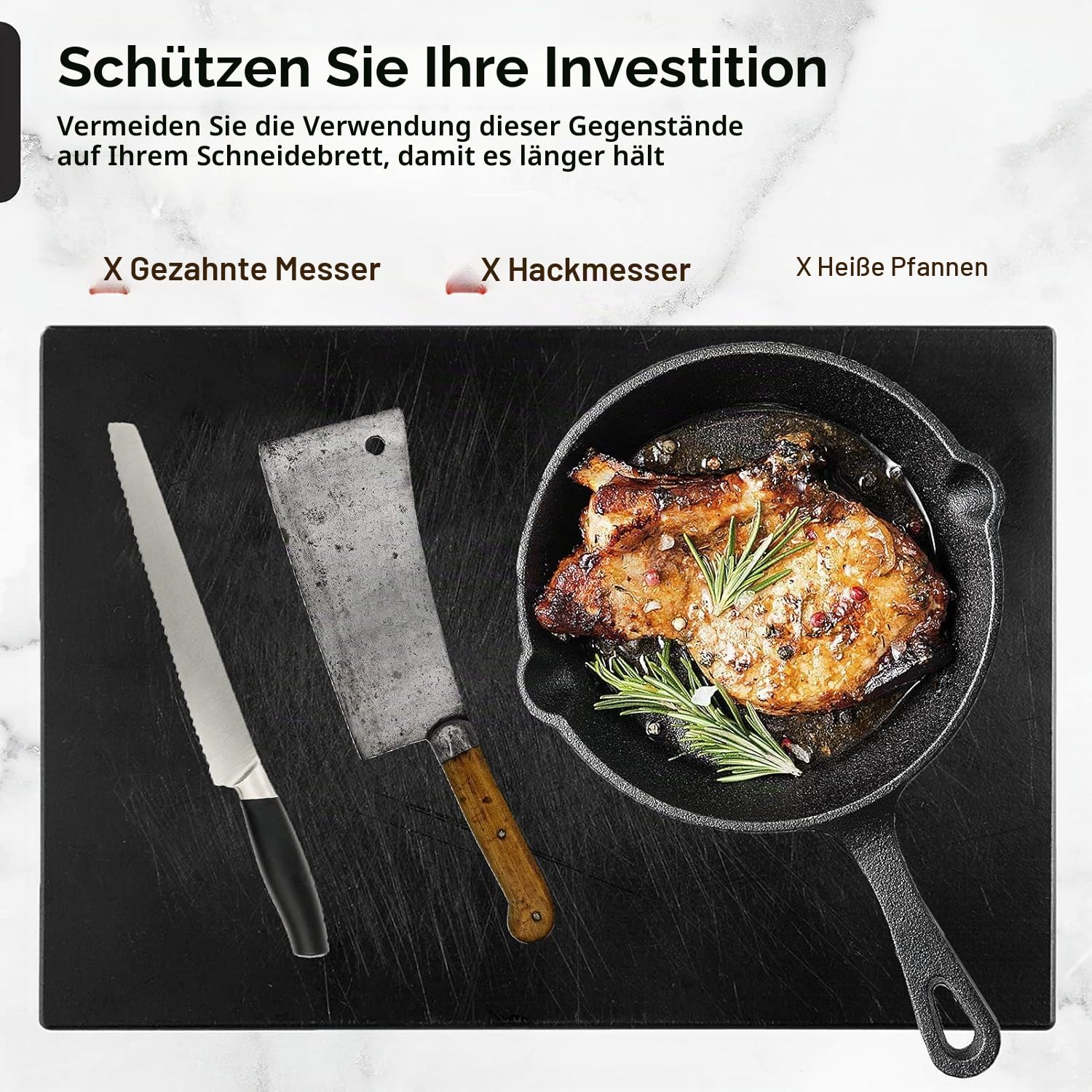Thirteen Chefs Schneidebrett - Kunststoff-Küchenbrett in Schwarz, 24 x 18 x 0.5 inch – 61 x 46 x 1 cm Groß - Spülmaschinenfest und Hygienisch – Küchenutensilien