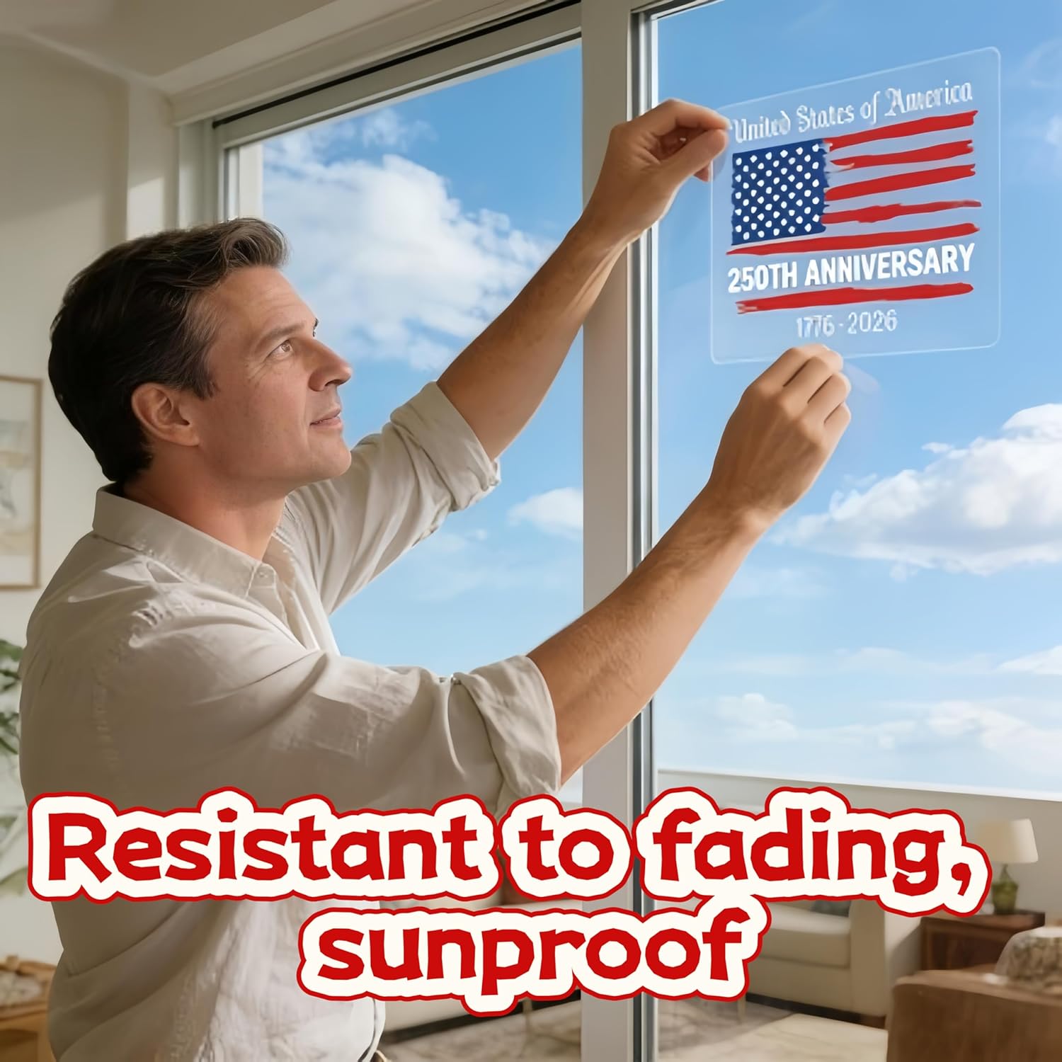 5PCS America 250th Anniversary Decal, 20x16cm USA Independence 1776-2026 Patriotic Vinyl Sticker, Durable American Flag Bumper Decal for Water Bottle Tumbler Helmet Car Window - Image 6