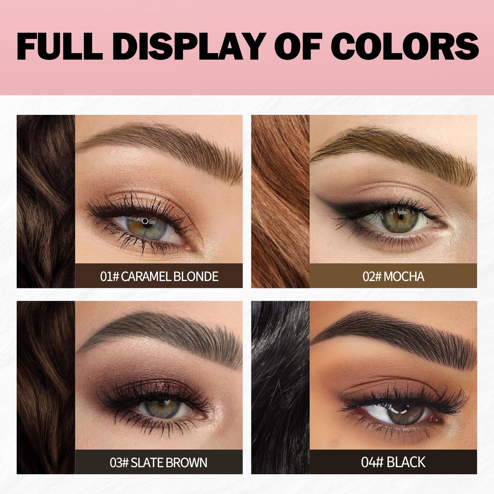 Anglicolor Matita Sopracciglia,Punta precisa a pennello,Per Sopracciglia Folte e Colorate,No Transfer,Dura tutto il giorno,Infaillible Faux Brow,Vegan & Cruelty-Free,0.6 ml (03# SLATE BROWN)