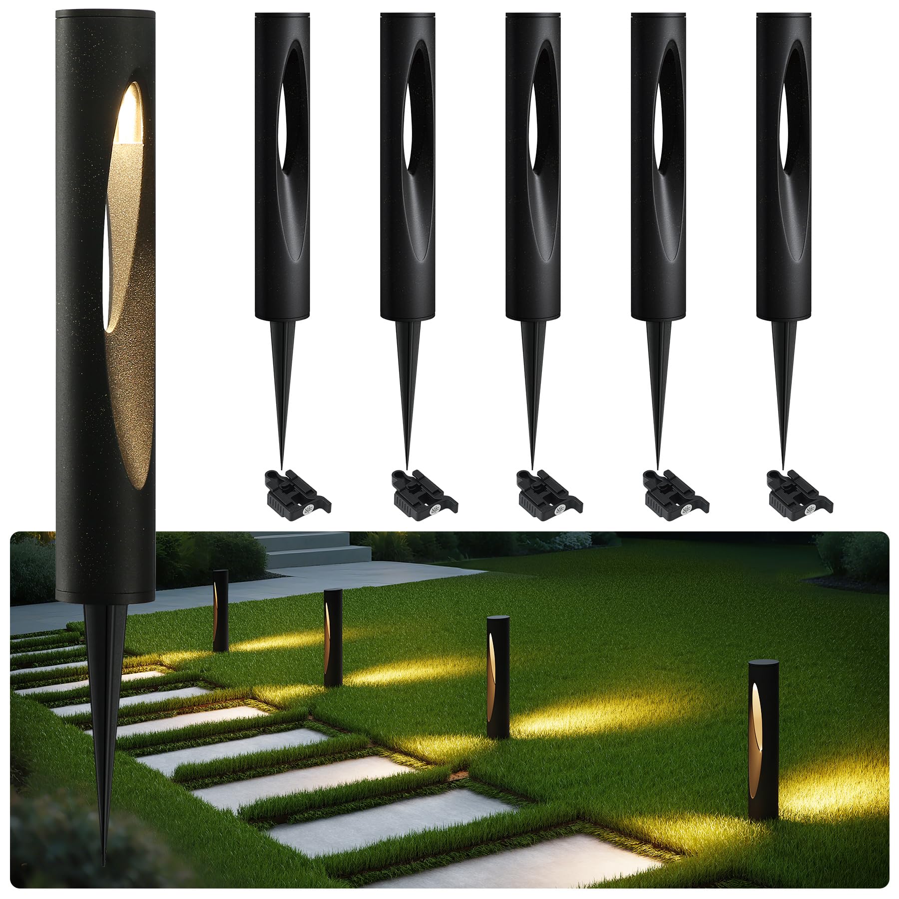 Tribesigns - 6 Pack Low Voltage Landscape Lights, 4.8W LED Landscape Lighting, 3000K Outdoor Landscape Lighting for Walkway, Garden, Patio, UL & ETL Listed, IP65-image-27