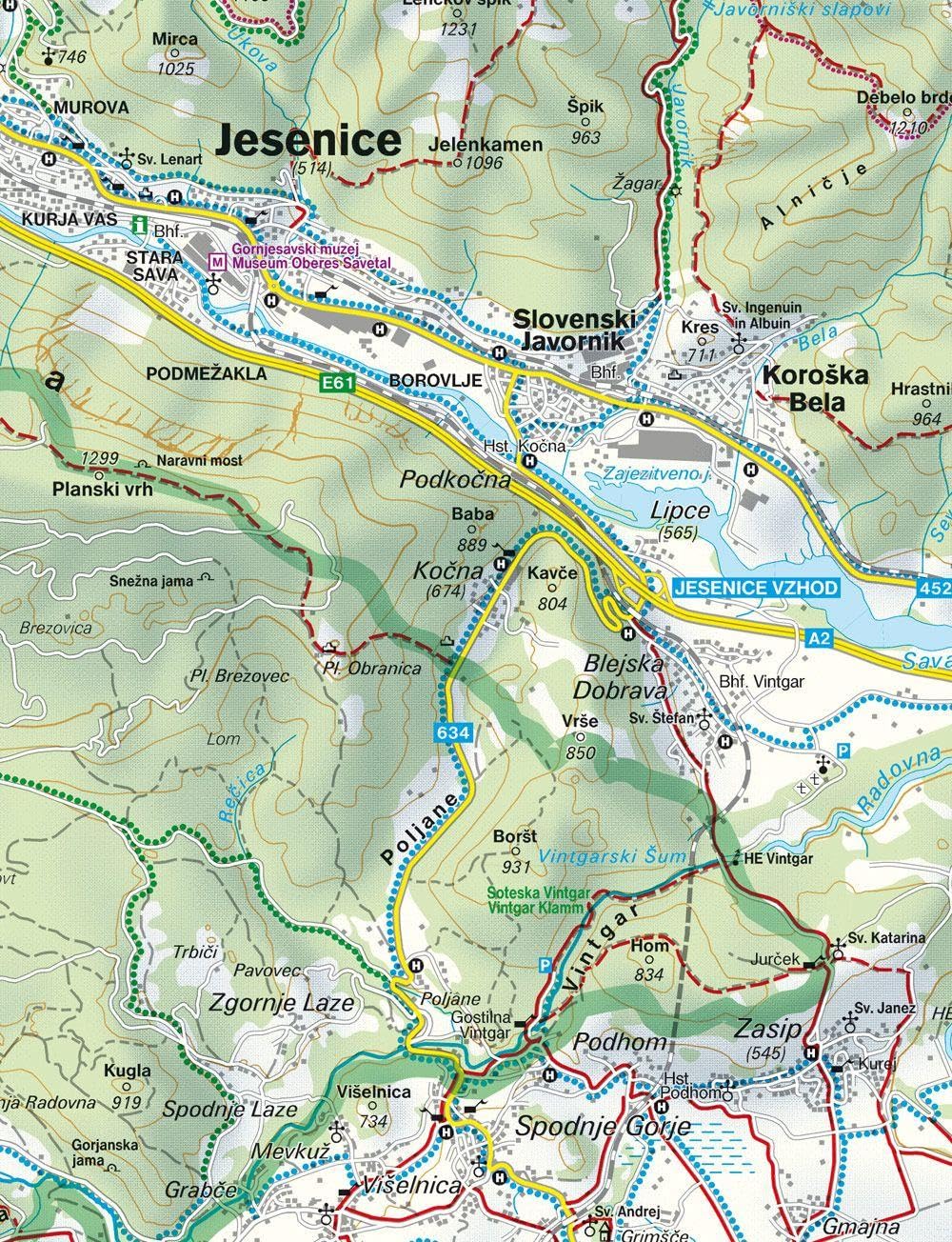 Mapa Alpy Julijskie 1:50 000: Wander-, Rad- und Freizeitkarte: WK 141