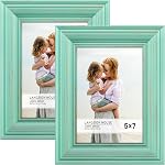 Langdon House 8x10 (20x25 cm) Real Wood Picture Frames (Weathered White - Gold Accents, 2 Pack), Wooden Photo Frame 8 x 10, Lumina Collection