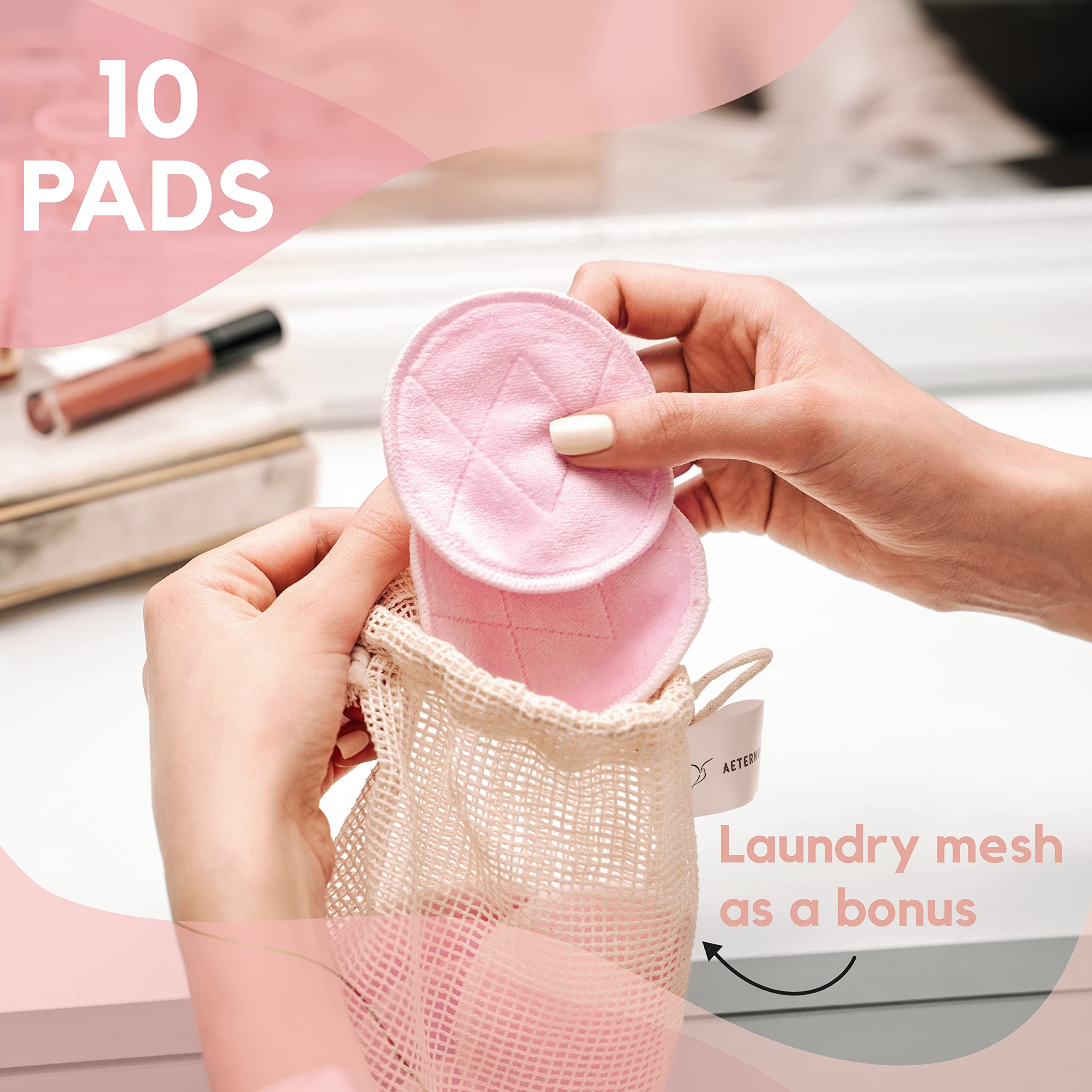 AETERNUS All in One Makeup Removal Set - Facial Cleansing Skincare Set | 16 pcs | With Reusable Bamboo Face Pads | Makeup Remover Mitts | Microfiber Face Towel | Exfoliating Konjac Sponge