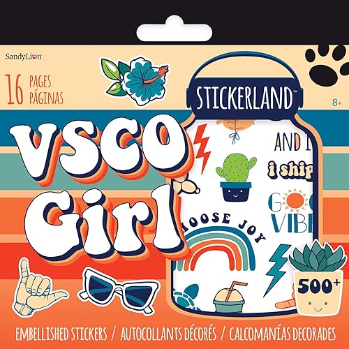 Trends International VCSO Girl Stickerland - Adhesivo para varios sustratos, 16 páginas, multicolor