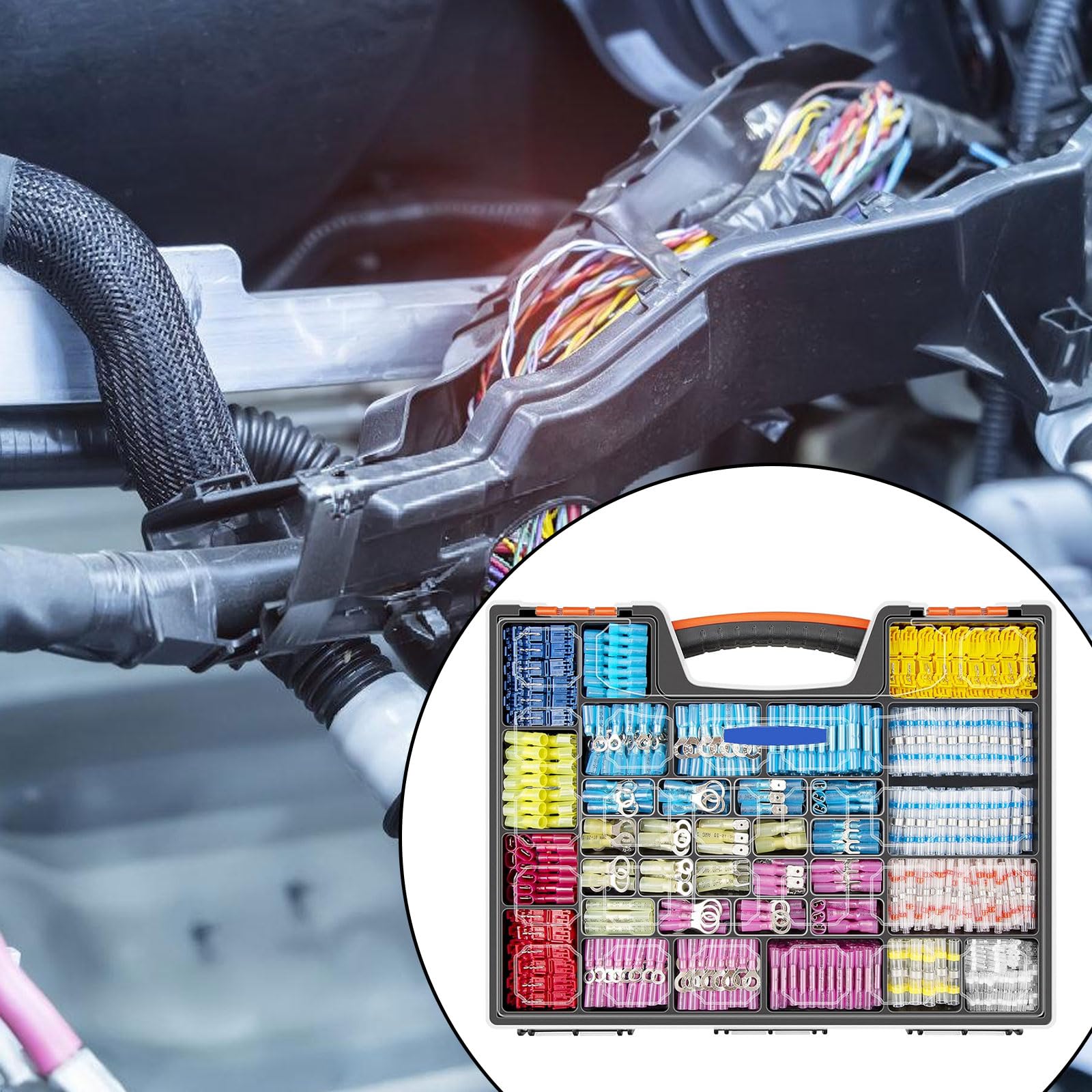 Multifunktions-1500-teiliges Sortiment an elektrischen Spatenverbindern, Mehrzweck Spaten Crimpklemmen für sichere Verdrahtungslösungen, isolierte Klemmen