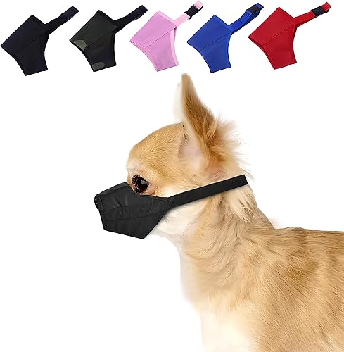 Bozal para perro, bozal de nailon suave, malla de aire, transpirable, ajustable, negro, rosa, verde, rojo, azul, bozales para perros pequeños,