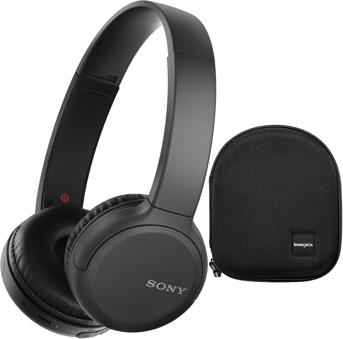 Paquete de auriculares inalámbricos WH-CH510 (negro) | Funda protectora para auriculares, diseño manos libres, diseño cómodo, hasta 50 horas de duración de la batería, Bluetooth, carga rápida