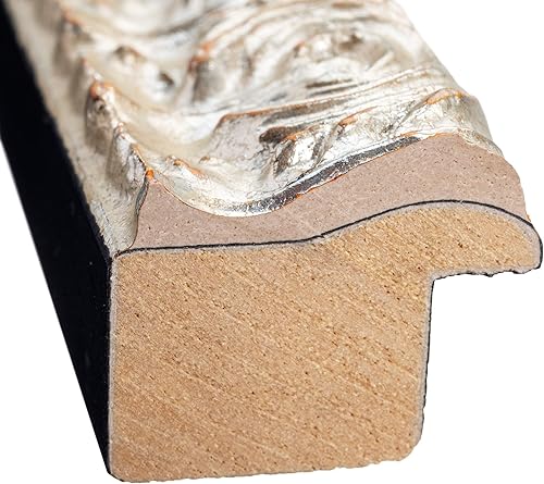 Miniatura 4 de Marco de fotos de madera real plateada de 9 x 9 pulgadas de ancho de 1 pulgada  Profundidad del marco interior de 0.5 pulgadas  Marco de fotos