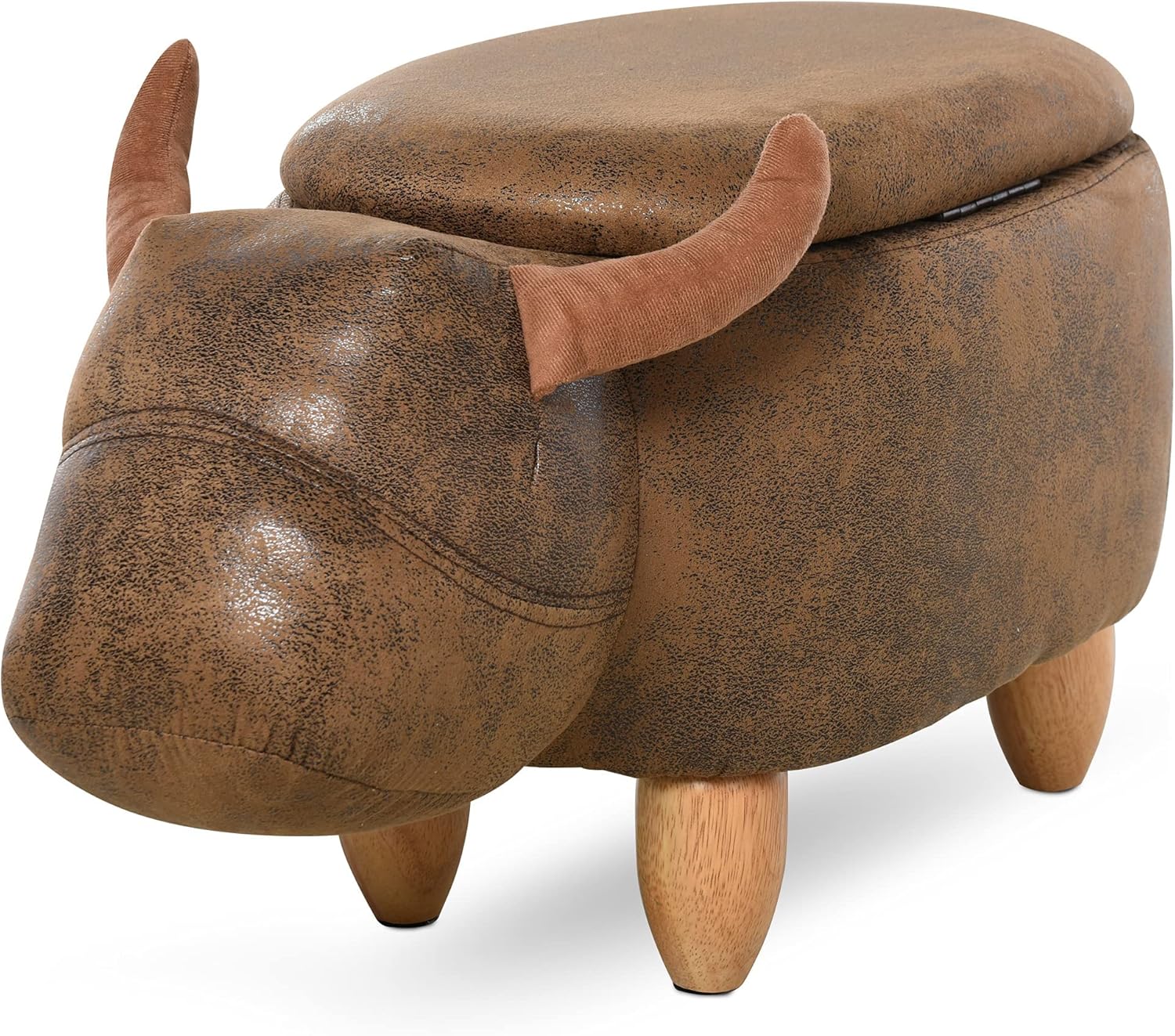 Pouf Rond De Rangement En Velours Côtelé - Tabouret Coffre Avec Coussin Moelleux | 97L, Support 120 Kg, Beige
