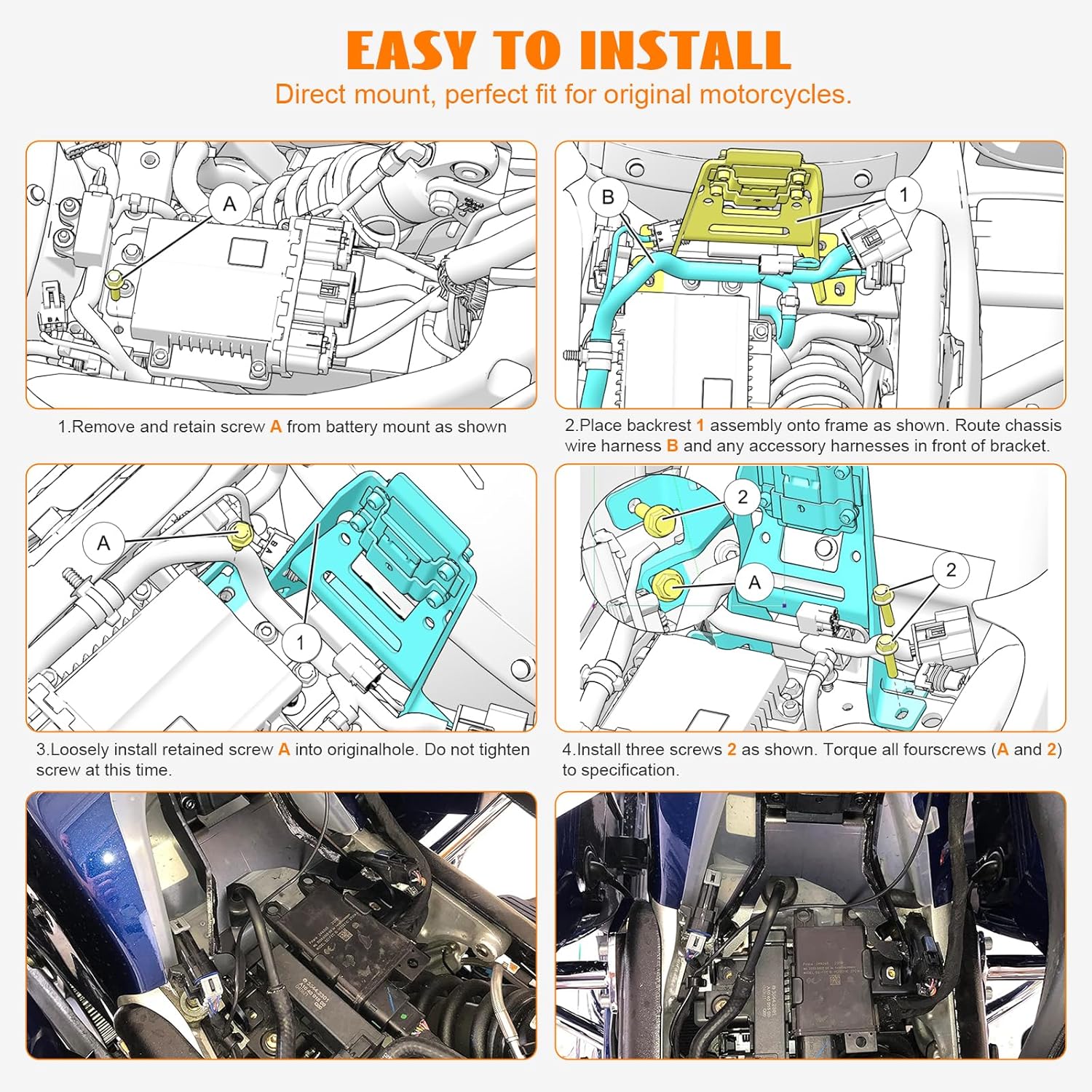 Adjustable Front Driver Rider Backrest Pad Plug-In Back Rest With Pocket Mounting Kit Compatible With Indian Chief Chieftain Roadmaster Springfield 2014-2025(Not for Indian Chieftain PowerPlus)